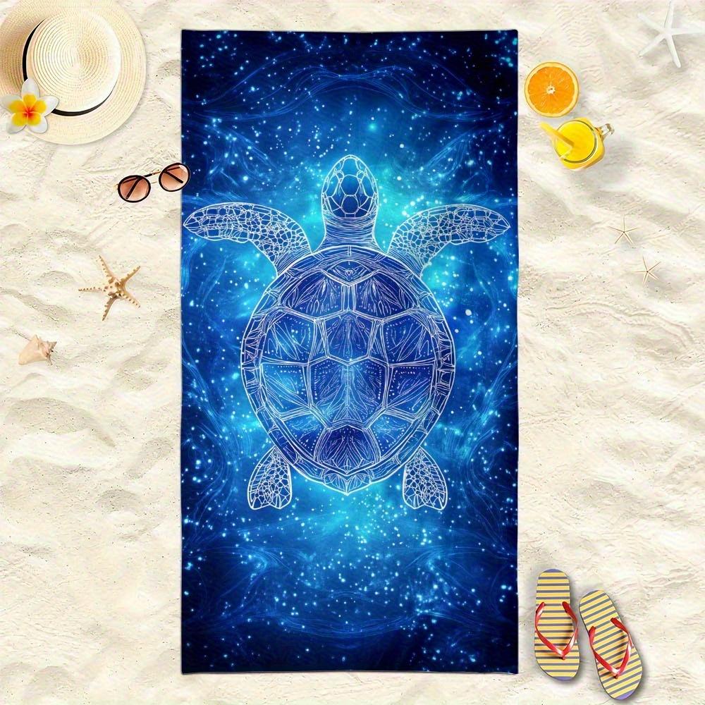 Asciugamano da spiaggia blu motivo tartaruga stellata protezione solare e antivento adatto per spiaggia piscina campeggio viaggio coperta da spiaggia
