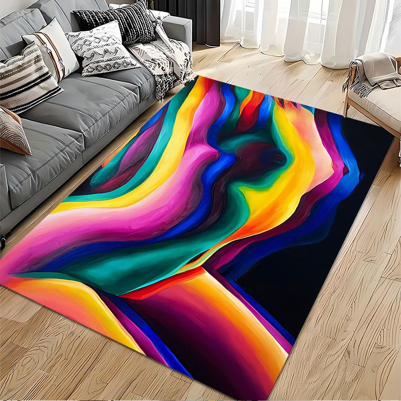 Colorful Abstract Female Silhouette suitable as a non-slip mat for the living room or bedroom sofa