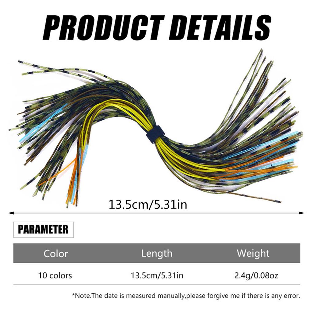 Fishing Skirt for Lures Silicone Jig Skirt Fishing Skirt Baits Fishing Jig Baits Skirt 10 Bundle Trout Fishing Skirt Set