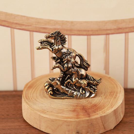 Feng Shui Pferde-Statue 2026 Jahr des Pferdes Tischplatte Messing Ornamente Chinesisches Neujahrssegen Souvenir Tierkreis Tier Skulptur für Festival Heimdeko