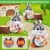 Wanonoo Easter Bunny Toys for 6 To 12 Months Baby Musical Crawling Toy for 1 Year Old Gilrs Boys, Light Up Walking Interactive Toys, Easter Gifts for