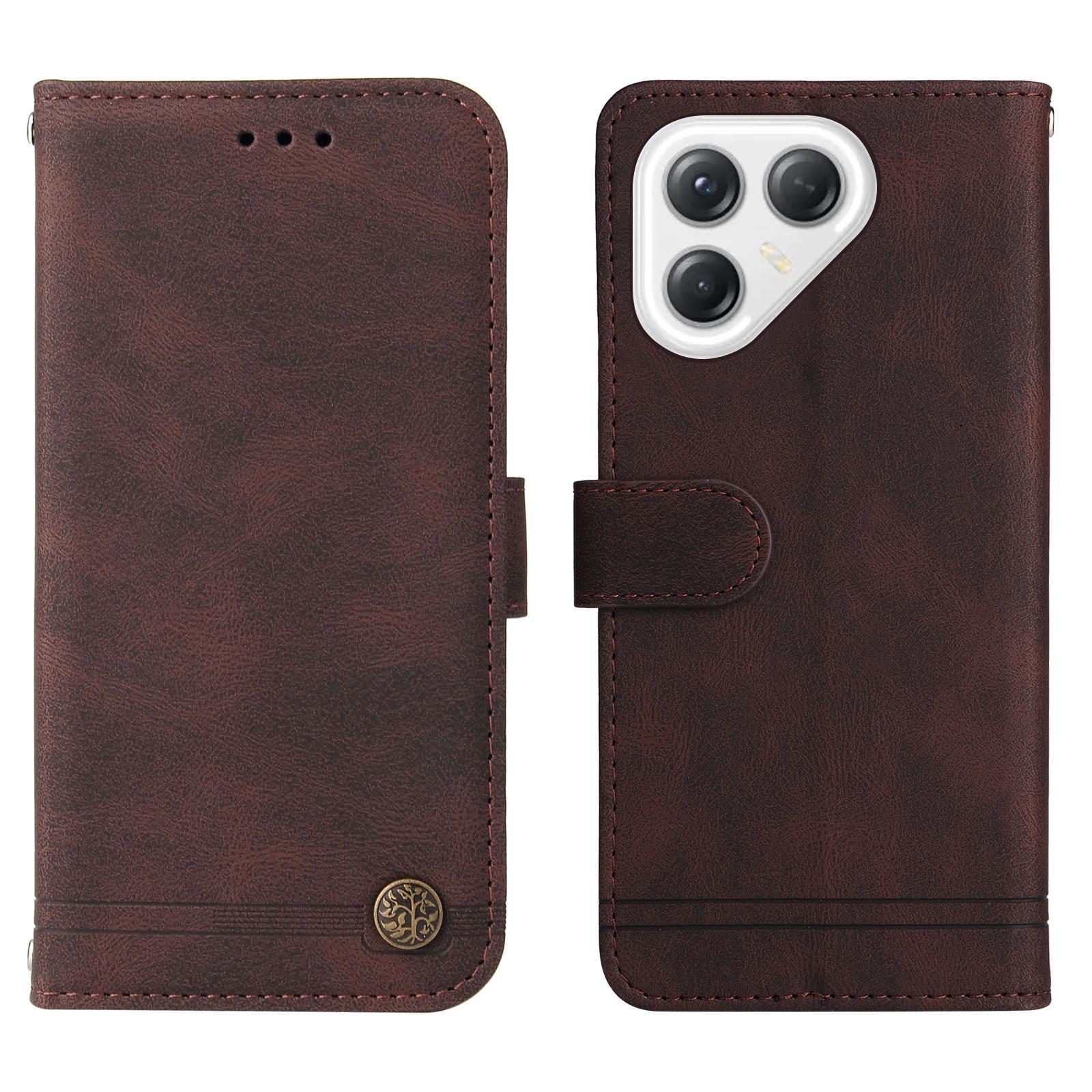 

Для TECNO Pova 7 Ultra 5G Кожаные чехлы-кошельки Кожа на ощупь Чехол для телефона Подставка с ремешком Brown