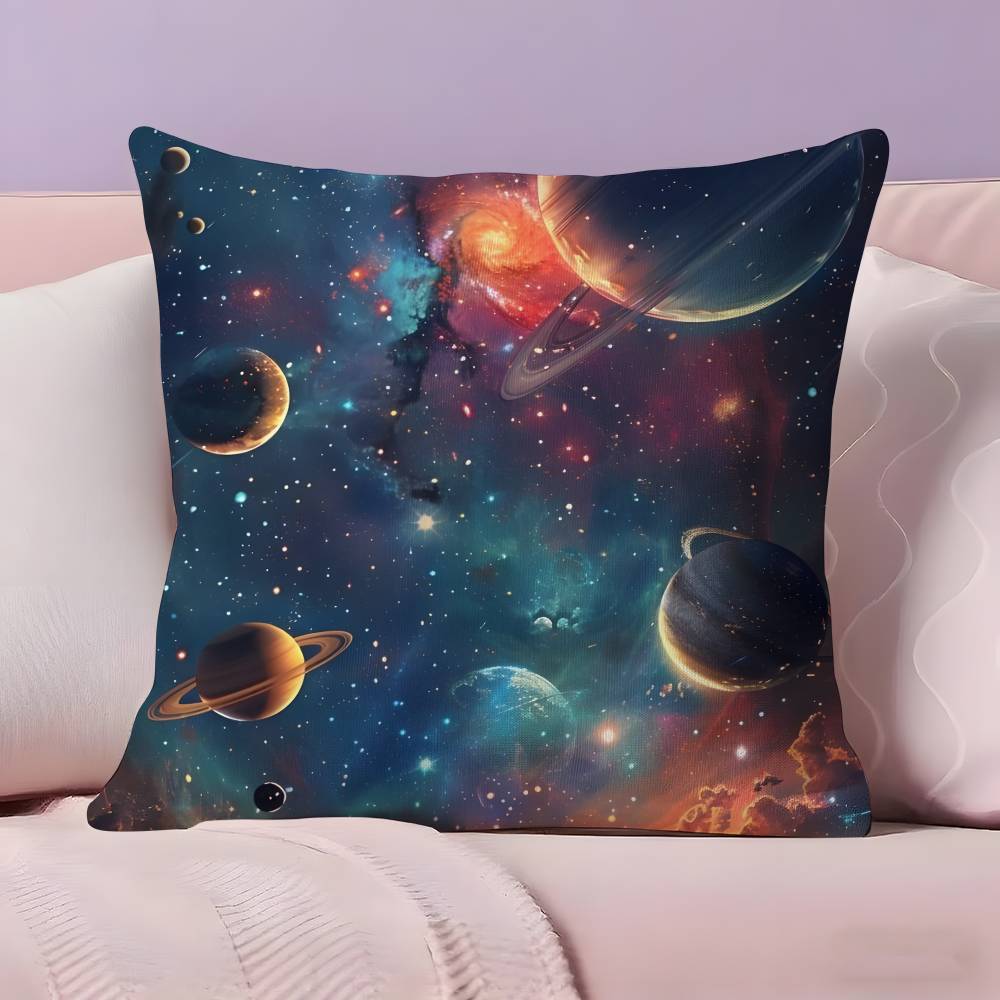 Space Starry Sky Art Pillow Case  Ultra Soft Skin Friendly Fabric Cloud Like Comfort & Concealed Zipper