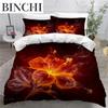 Colorful Flame Duvet Cover 3D Cool Fire Bedding Set for Kids Girls Soft Microfiber Quilt Cover with Zipper Closure