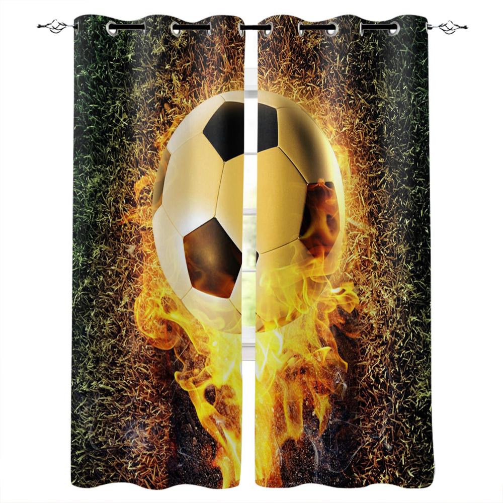 Fotbalové závěsy Míče Fotbalový design Ložnice Kuchyně Obývací pokoj Dekorační předměty Okenní závěsy do obývacího pokoje