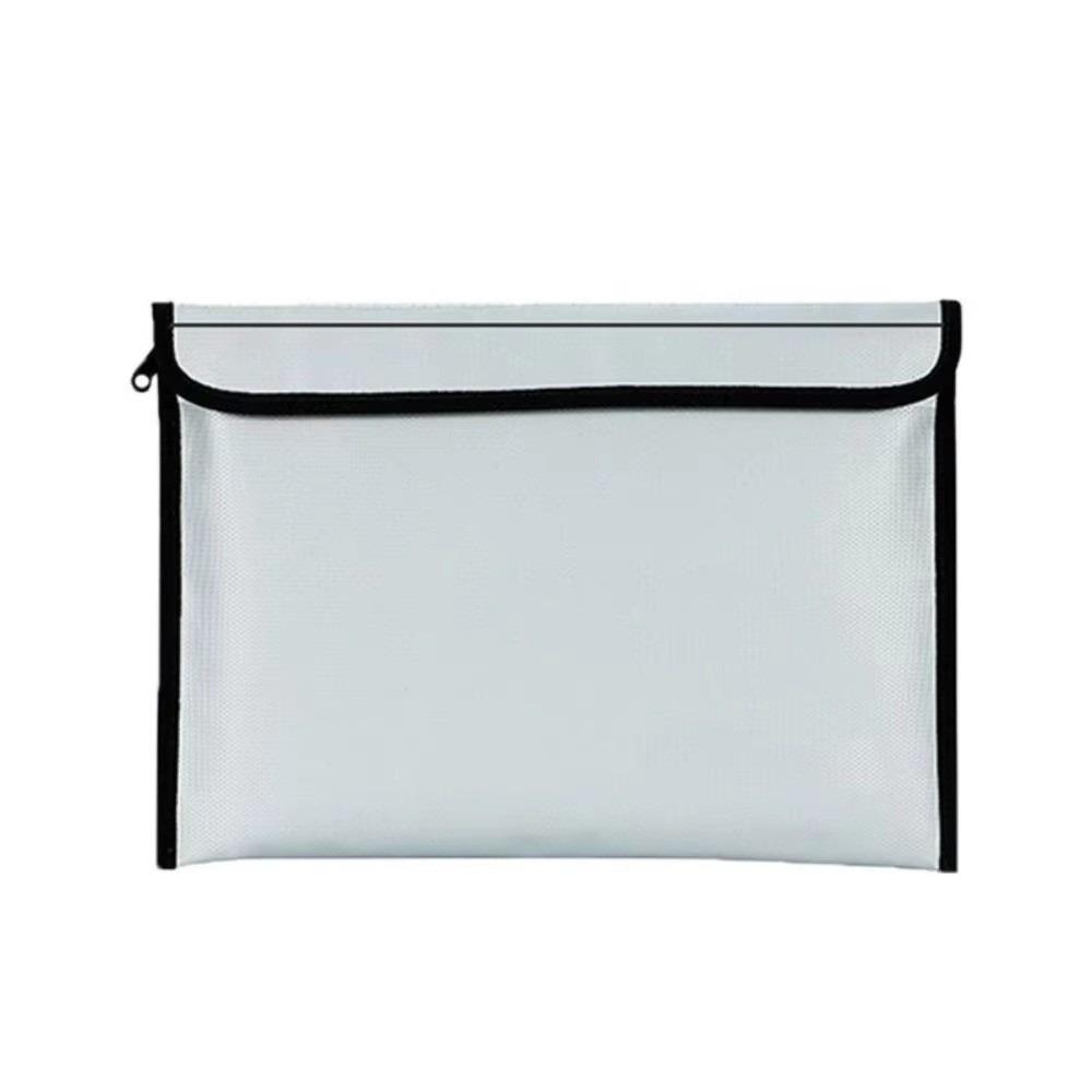 Bolsa à Prova d'Água e de Fogo para Documentos Resistente ao Calor Alça Superior Bolsa de Segurança para Dinheiro Fecho de Zíper com Tira Adesiva Bolsa de Armazenamento