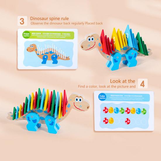 1 Set Interesting Pairing Shape Color Number Cognition Lightweight Dinosaurs Find Law Preschool Blocks Toy Kindergarten Toys