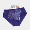 3Pcs Women Plus Size Ultra-Thin Panties Solid Color Floral Lace Patchwork Briefs 0Xl-5Xl