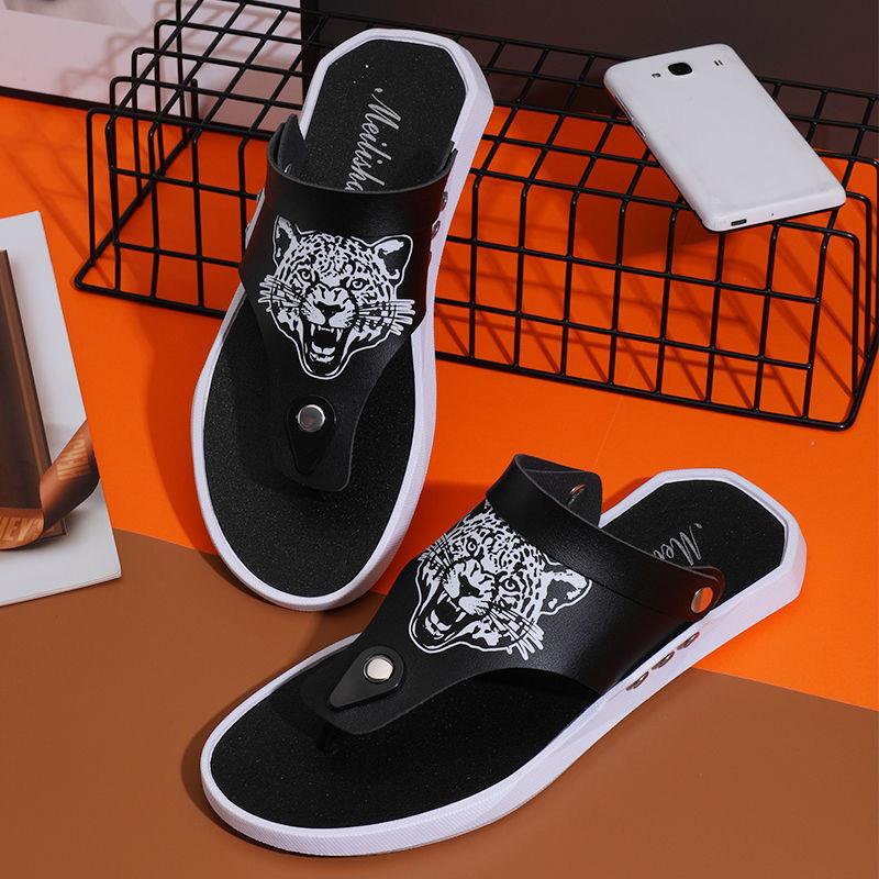 

Летние мужские уличные пляжные сандалии, нескользящие тапочки для отдыха и отдыха, домашние тапочки двойного назначения для ванной комнаты 40 чёрный