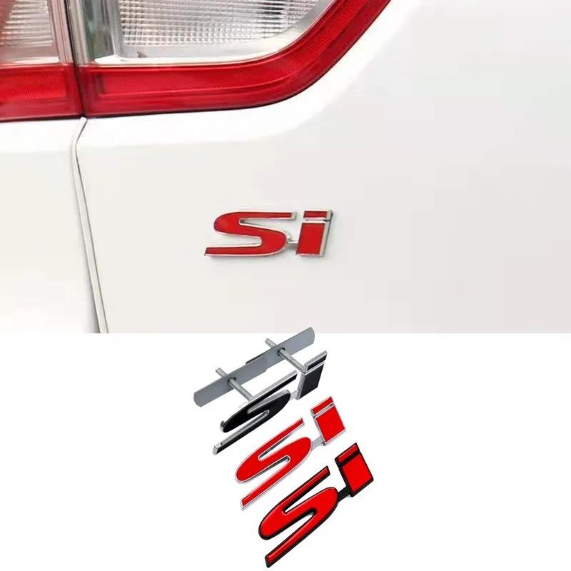 3D Metal Honda SI Letters Car Front Grille Emblem Rear Trunk Badge Sticker for Civic Accord Inspire - Vehicle Accessory GI7