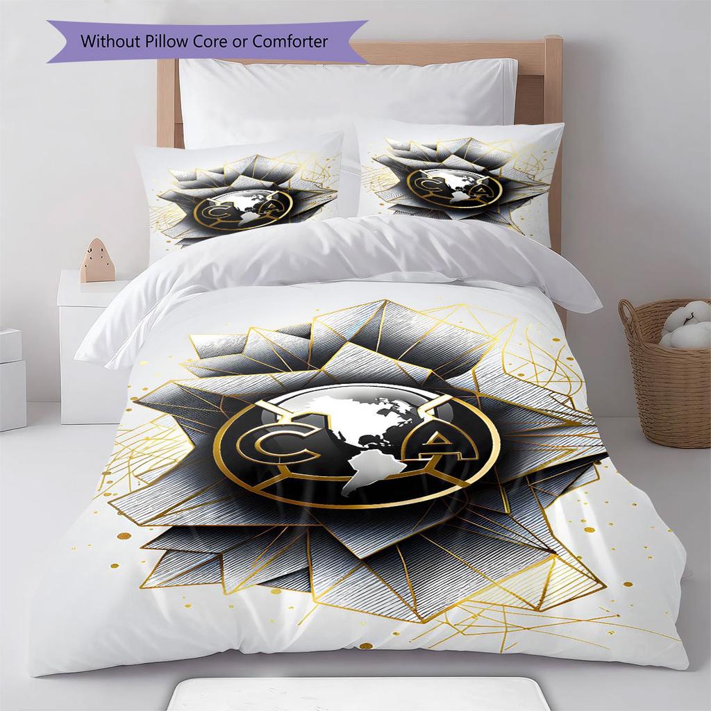 Club De Futbol América Pattern Bedding,Quilt Set Quilt Cover Pillowcase Home Birthday Gift(1 * Duvet Cover + 2 * Pillowcase, Without Core)