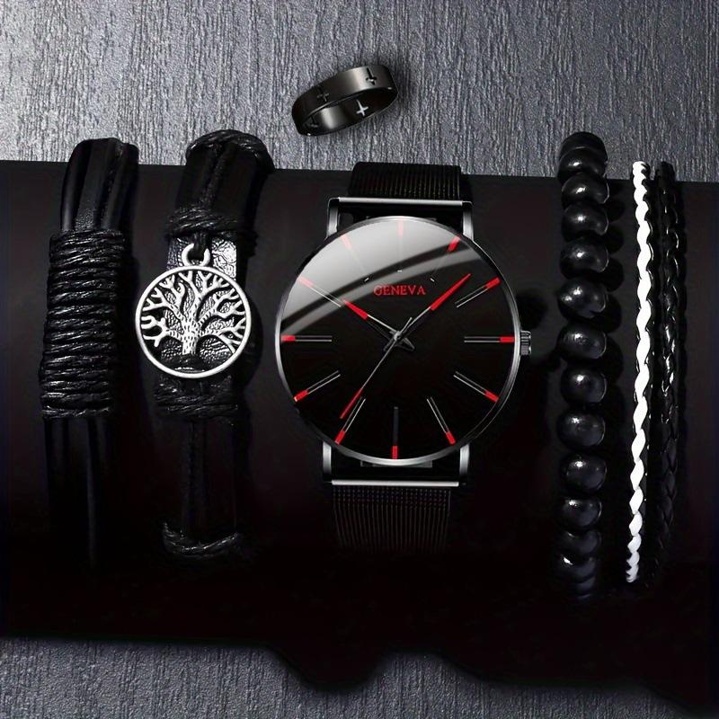 Geneva Watch Accessories Set Watch Men'S Watch Mesh Strap Watch Quartz Watch