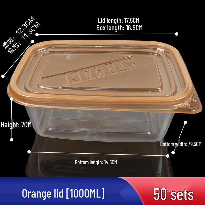 280ml Rectangular Transparent Plastic Salad Box with Lid for Fresh-Keeping and Takeaway
