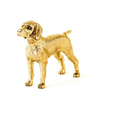 Colecție de figurine de câine de artă britanică placate cu aur de 22 de carate Weimaraner
