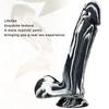 Simulation Liquid Silicone Phallus Sucker Oversized Super Soft Thick Black Female Big Penis Soft Sex Props Masturbation Stick