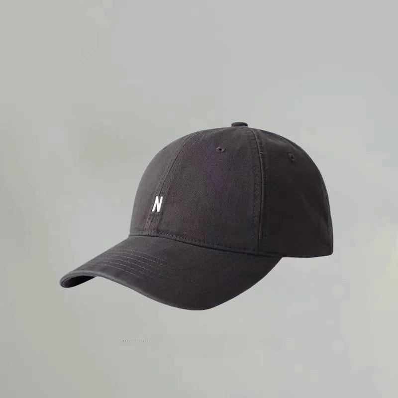 Berretto da baseball casual in cotone con visiera larga e ricamo di lettere per uomo e donna