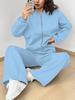 Women's Spring & Autumn Sweater Set: Trendy Zipper Cardigan & Trousers for Casual Fashion.