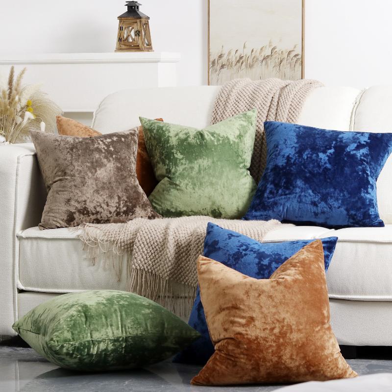 Plus Square 70×70cm Golden Velvet Pillow Cover Luxury Soft Sofa Bed Living Room Pillow Case Home Bed 50x70cm Pillow Covers New