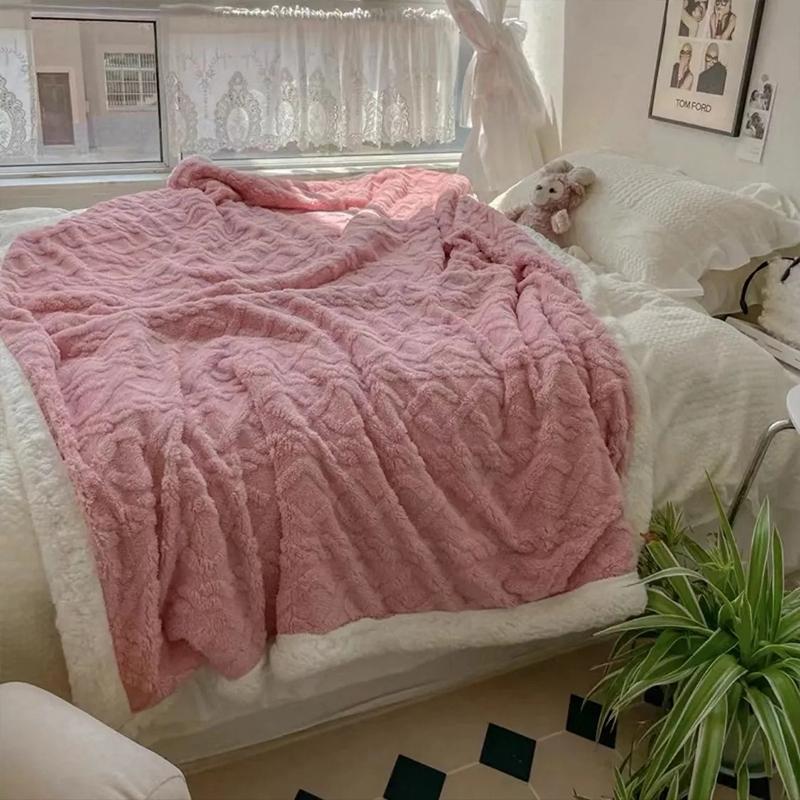 Thick Super Soft Bed Blanket Winter Warm Bed Covers Double Sofa Blankets Office Nap Shawl Sofa Cover Fluffy Bedspread On The Bed