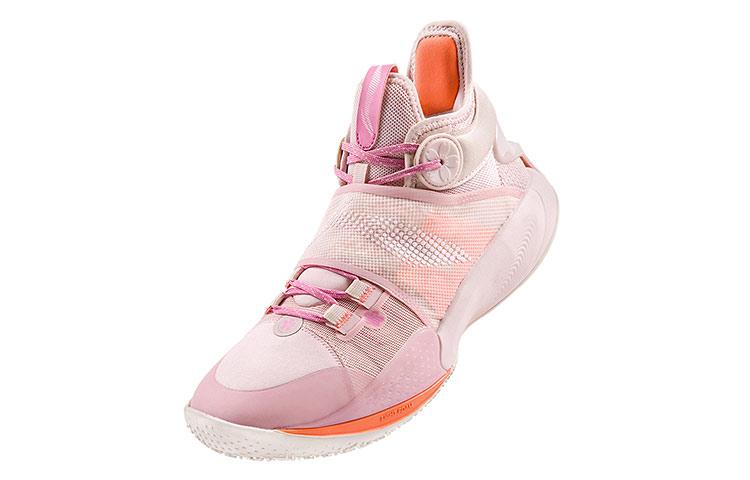 Li Ning SONIC 9 Cushioning Slip Resistant Abrasion Resistant Coverage Support High Top Basketball Shoes Men's Pink ABAR011-9