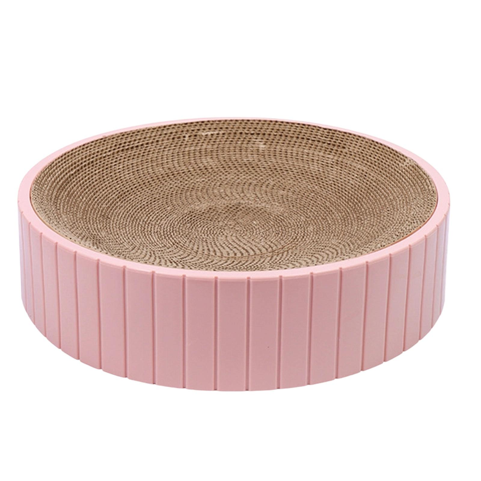 

Extra Large Round Scratcher Bowl Corrugated Bed Scratching Board Toy Pet Supplies розовый