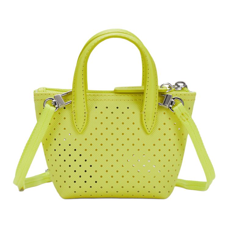 Lacoste Trendy Versatile Zipper Closure PVC Handheld Shoulder Crossbody Bag Small Women bags Yellow NF4749SJ-Q01