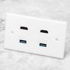 2 HDMI Female To Female Buckle 2USB Buckle Wall Plate Panel for Home Hotel
