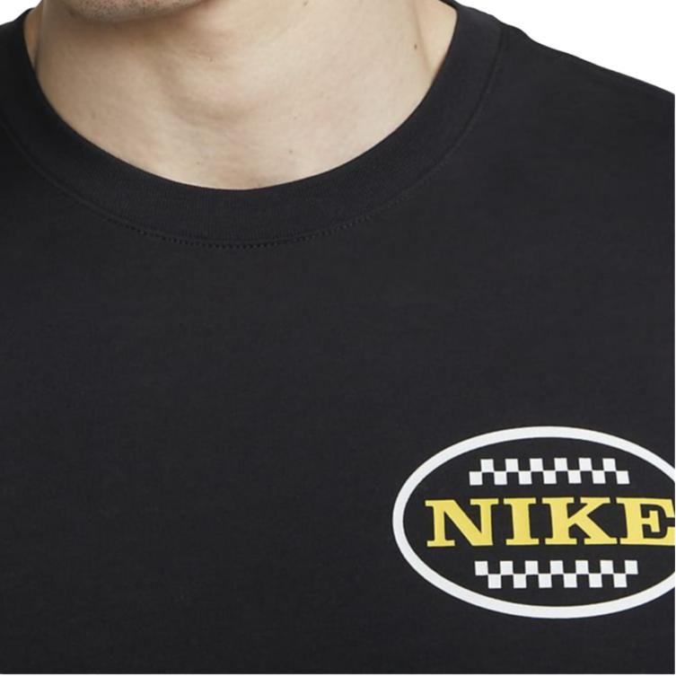 Nike Solid Pattern Logo Crew Neck T-Shirt Men Tops Black FD0127-010