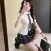 Senior Girl Waist-Cinching JK Uniform Shirt - Japanese Summer Academic Style, Short-Sleeved, Pure Desire