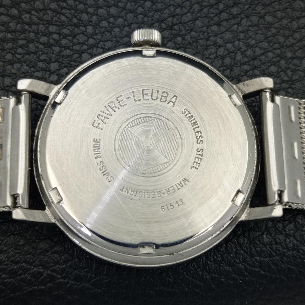 SWISS VINTAGE FAVRE LEUBA 253 SEA CHIEF HAND-WINDING MENS WHITE WATCH A702045-5 R208-a702045