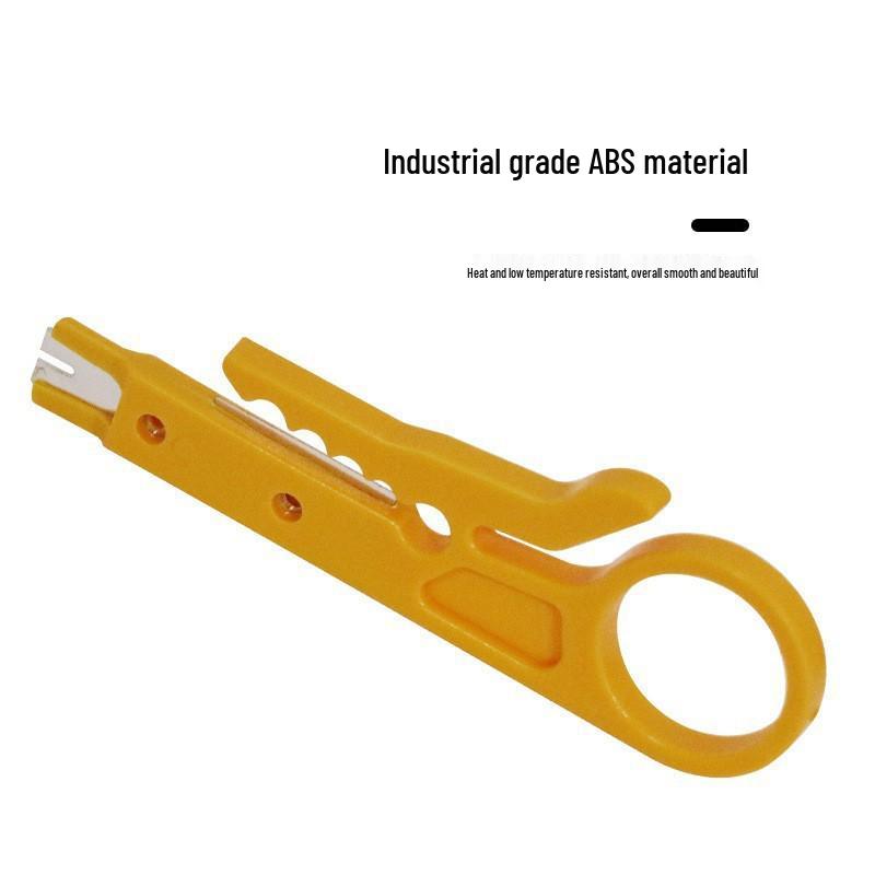 Compact Yellow Wire Stripper & Crimping Tool for Network Cables