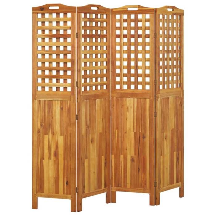 Cloison de séparation - Maison Exclusive - 4 panneaux - Bois d'acacia massif - 162x2x180 cm