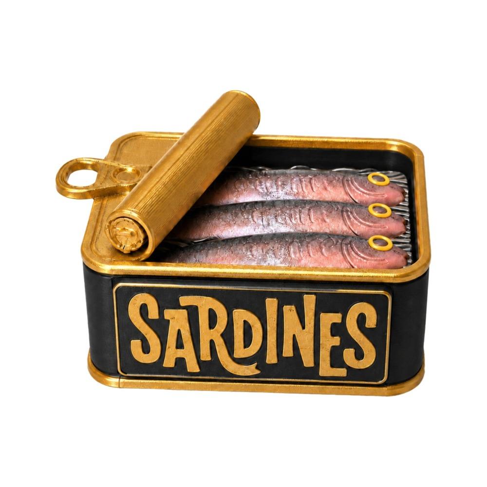 Cute Design Sardine Clicker Press Sound Device Sardine Tin Decompression Toy Bag Accessory