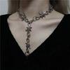Punk Jewelry Set Barbed Wire Brambles Necklace Bracelet for Motorcyclists Bikers