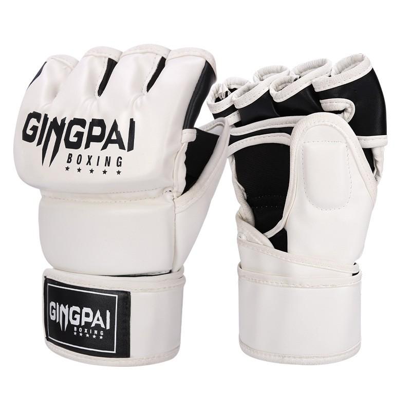 Half-Finger Boxing Gloves MMA Kickboxing Muay Thai Training Sandbag Punching Adult Unisex PU Leather