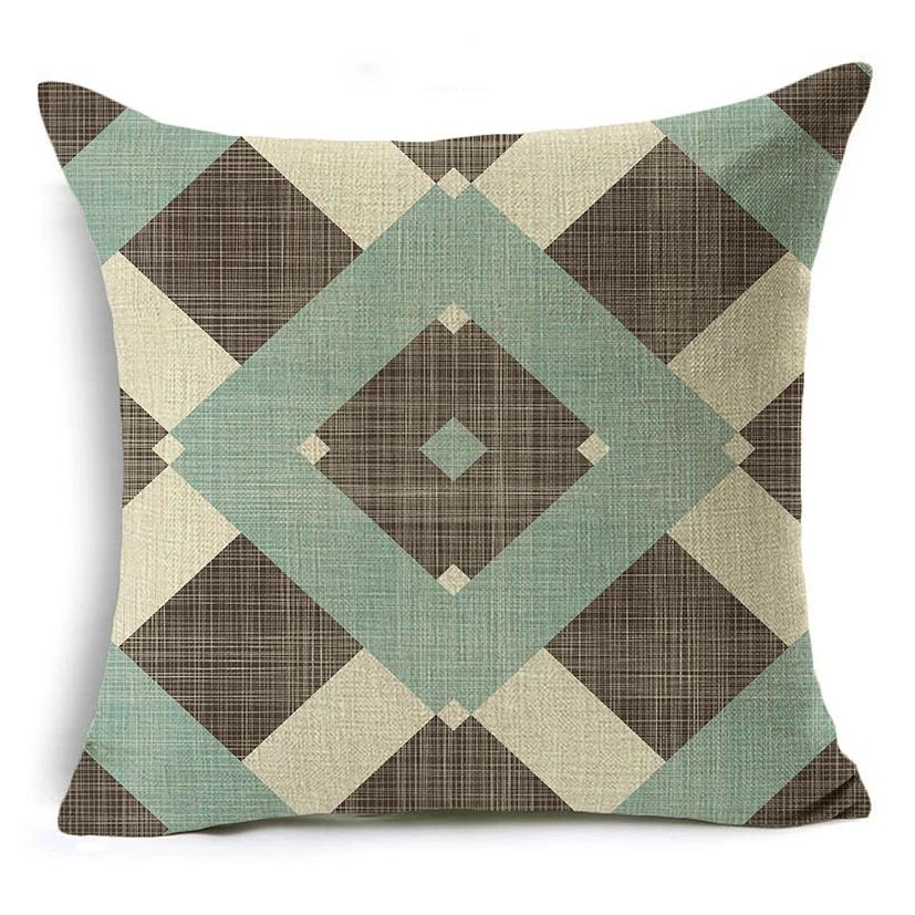 Light Green Fresh Style Cushion Cover 45x45cm Linen Decorative Pillow Cover Sofa Bed Pillow Case