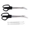 Long Handle Toenail Scissors Stainless Steel Bandage Scissors with Nail Lifters for Salon Home Use