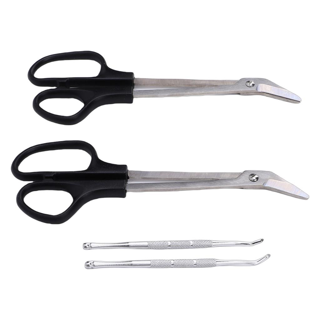 Long Handle Toenail Scissors Stainless Steel Bandage Scissors with Nail Lifters for Salon Home Use
