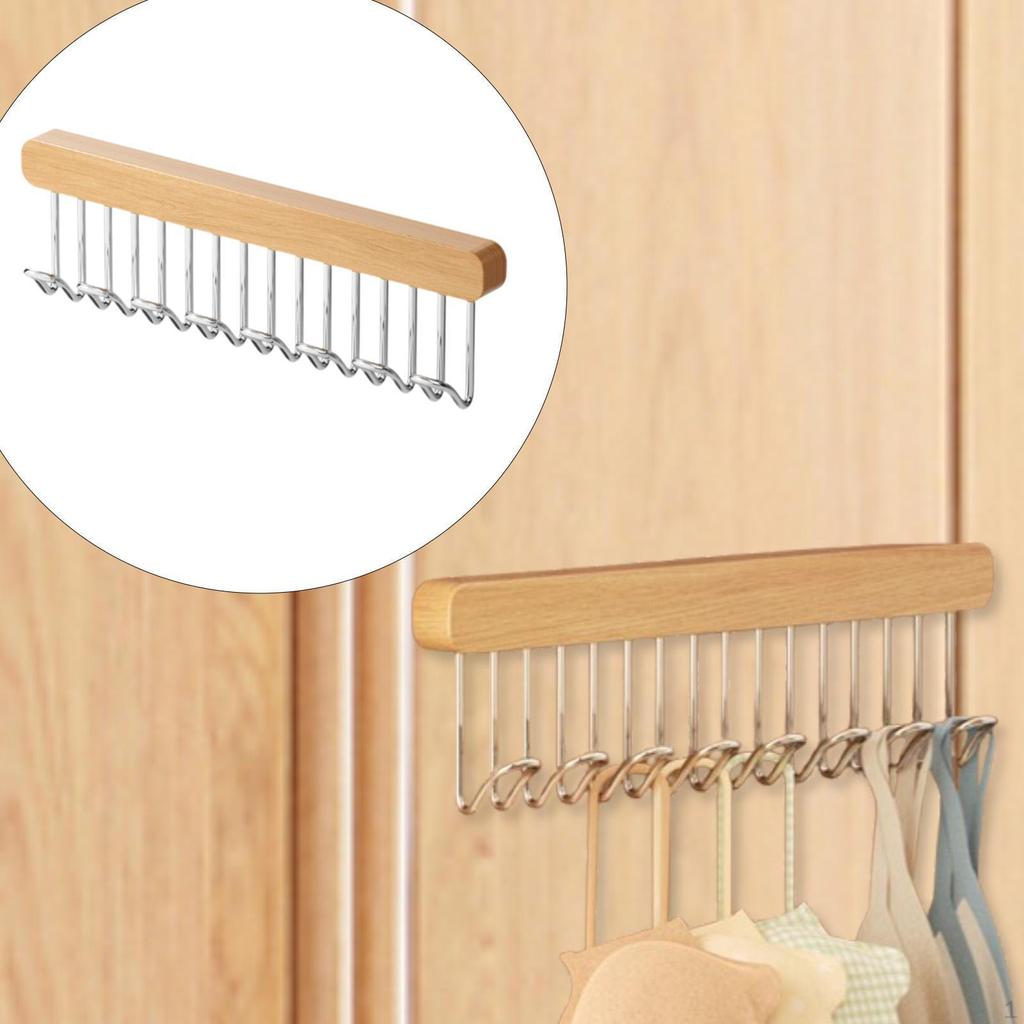 Closet Pull Out Belt Rack Organizer Clothes Hanging Rod Holder Hanger Sliding Hooks for Home