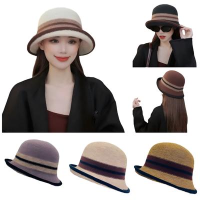 Toamnă și Iarnă Asortare de Culori Franceză Temperament Elegant Pălărie Găleată Explozie de Modă Retro Pălărie Termică Tip Bazin