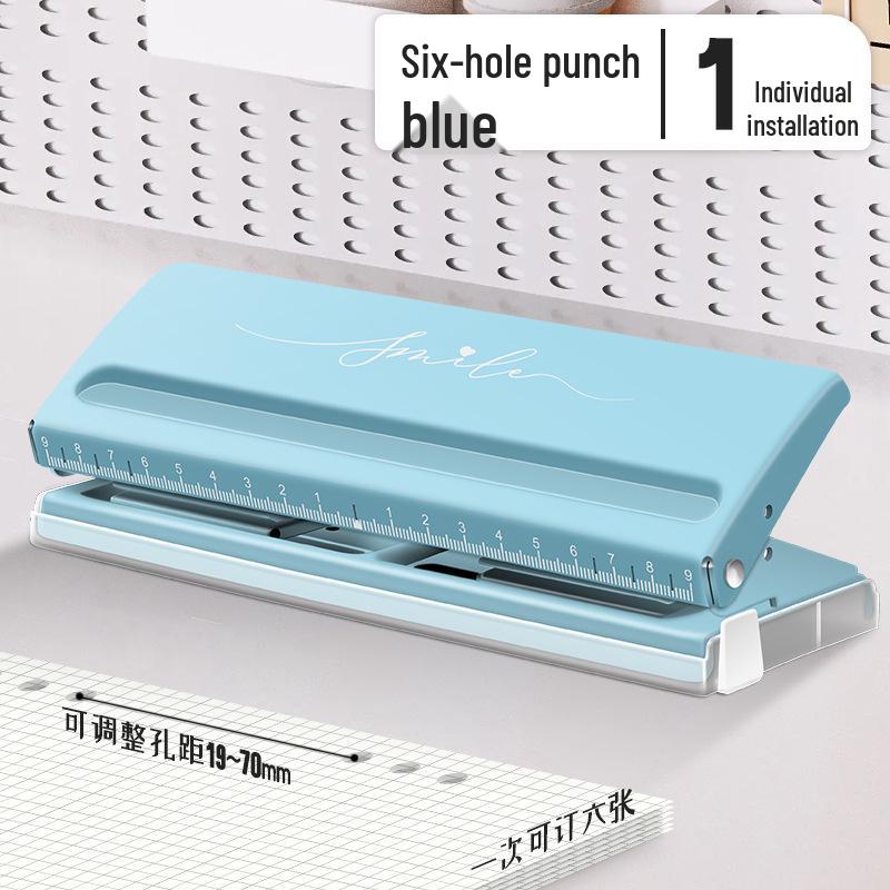 Hole Punch 9170: Six-Hole Punch Machine for Small Loose-Leaf Notebooks and A4 Paper