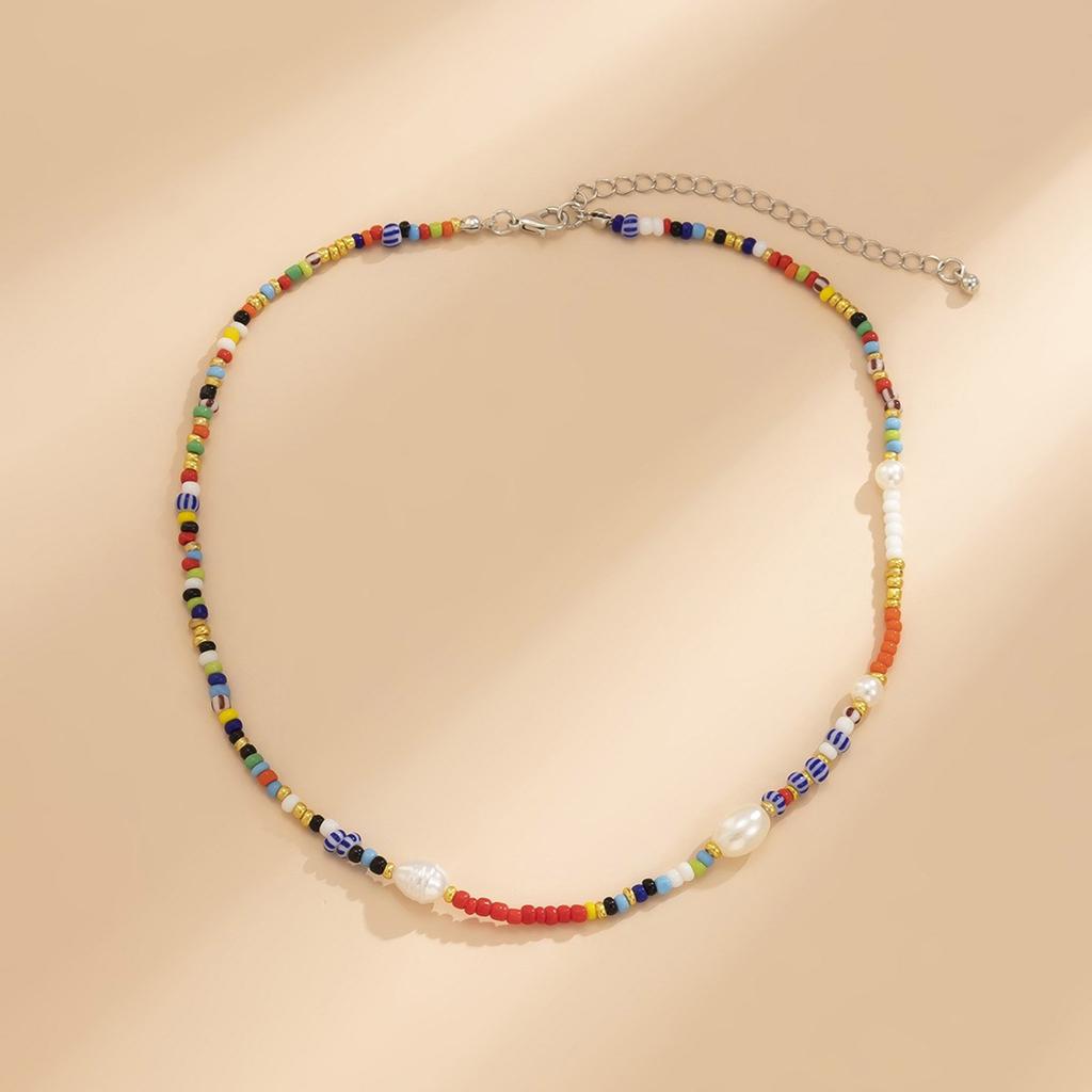 Rainbow Bead Necklace Elegant Neckwear Daily Wear Charm Necklace Party Dating Accessories Suitable for Any Occasion