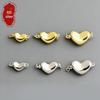 S925 Sterling Silver Heart-Shaped Pearl Clasp Necklace Connector Bracelet Accessories