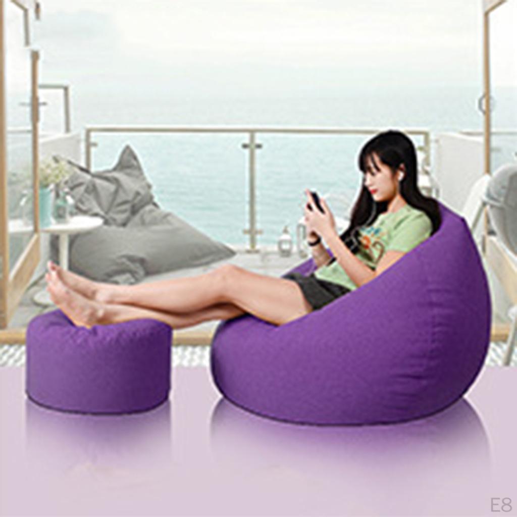 , Round Ottoman with Storage Cover for Pillows Toy Organizer