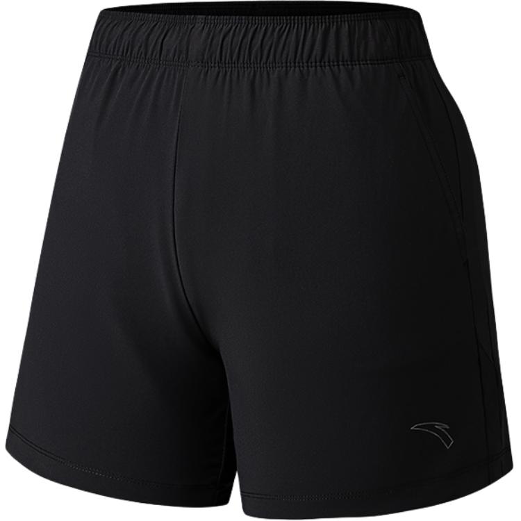 

Anta Running Series Solid Color Mid Waist Breathable Versatile Straight Leg Sports Shorts Women shorts Black 162535504-1 XL
