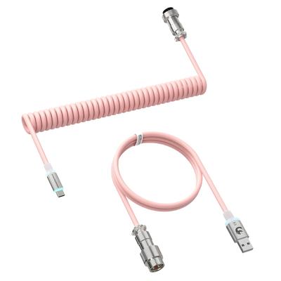 MAMBASNAKE C01ULTRA USB RGB Coiled Keyboard Cable To Interface Conduction 8000Hz Metal Aviation Aviation Wired Mechanical Gaming Custom Air Detachable