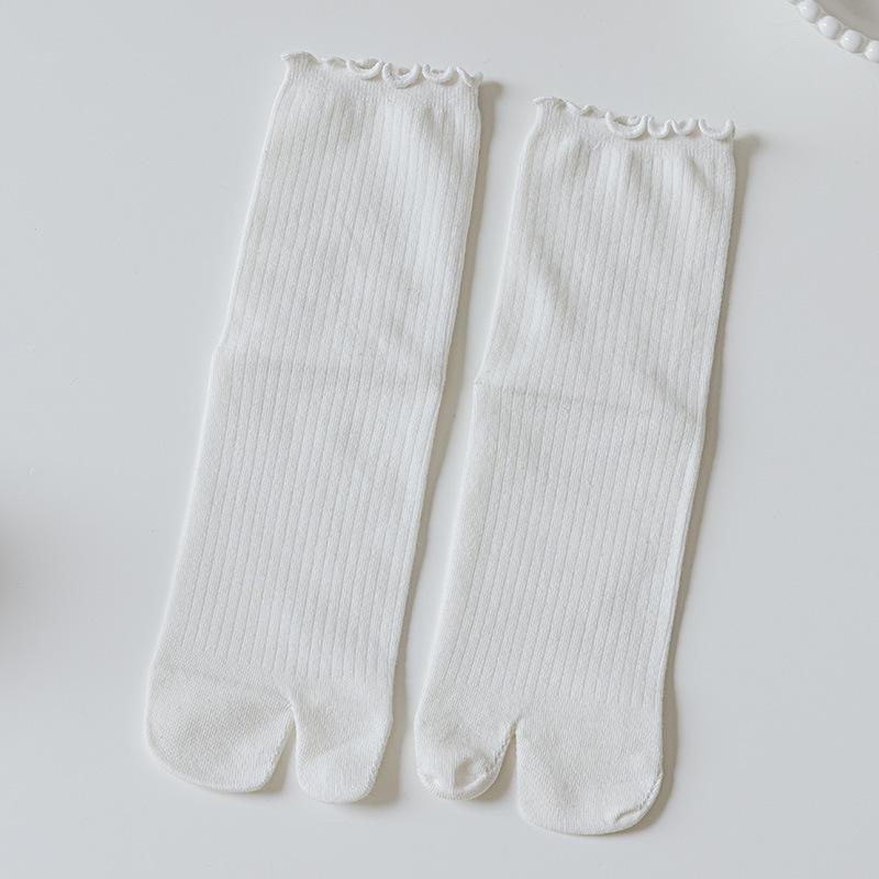 New High Quality Combed Cotton Split Toe Socks Unisex Simple Comfortable Two-Toed Socks Japanese Harajuku Men Women's Tabi Socks