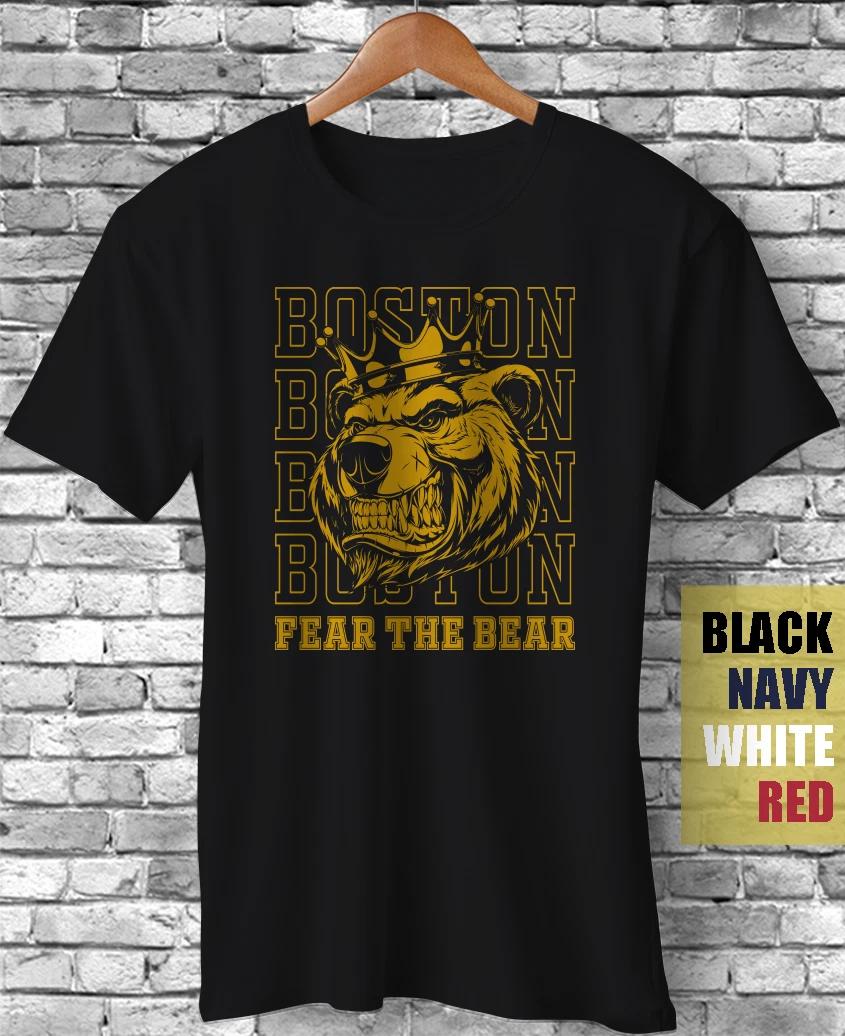 Boston Hockey Pride Fear The Bear True Fan Funny Gift T-Shirt Daddy Birthday XXXXL