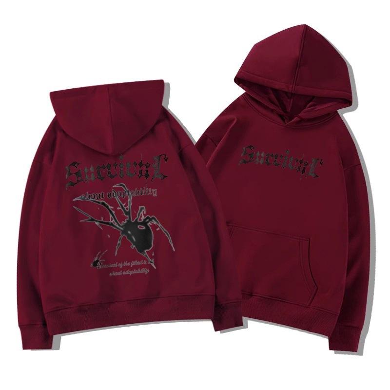 Vintage Stil Hiphop Kapuzenpullover für Herren Winter Neu Hip Hop Vibe Partnerjacke