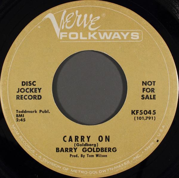 

7inch Record BARRY GOLDBERG - Carry On KF5045PROMO Verve Folkways 1967 US Rock Used